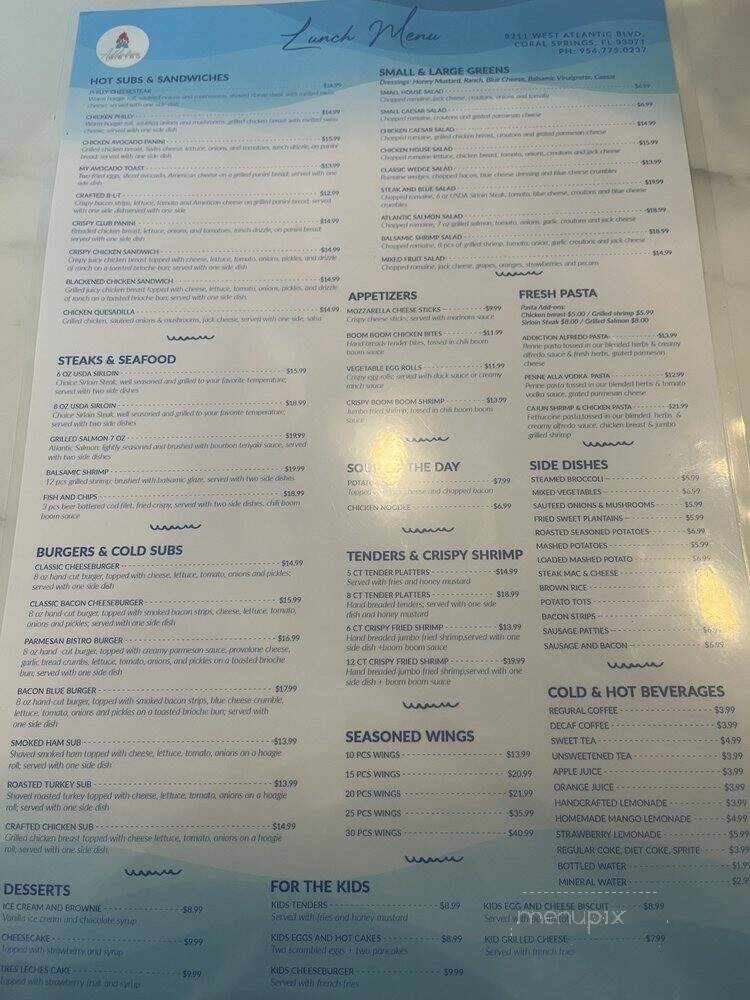 Addiction Bistro - Coral Springs, FL menu_pic