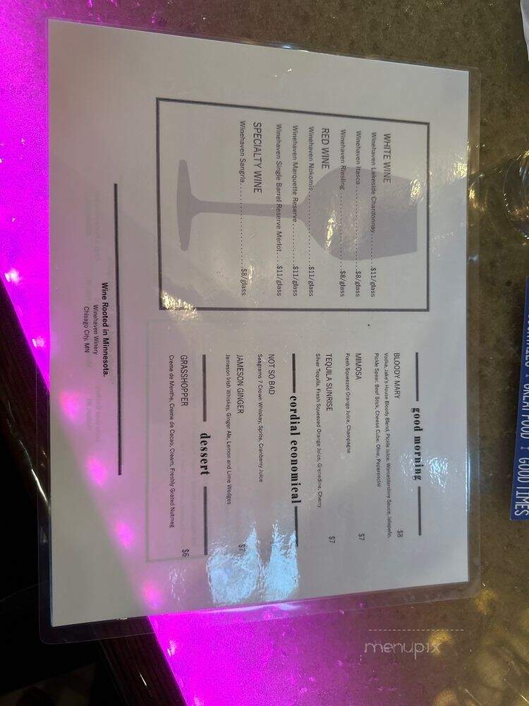 Jake's on the Lake - Center City, MN menu_pic