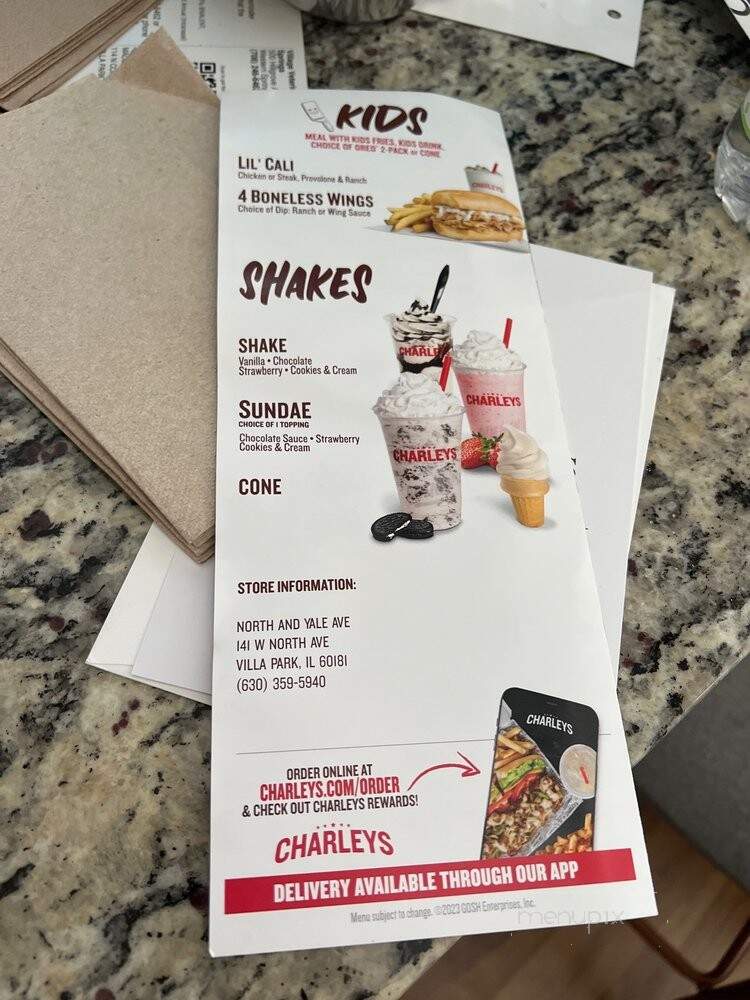 Charleys Philly Steaks - Villa Park, IL menu_pic