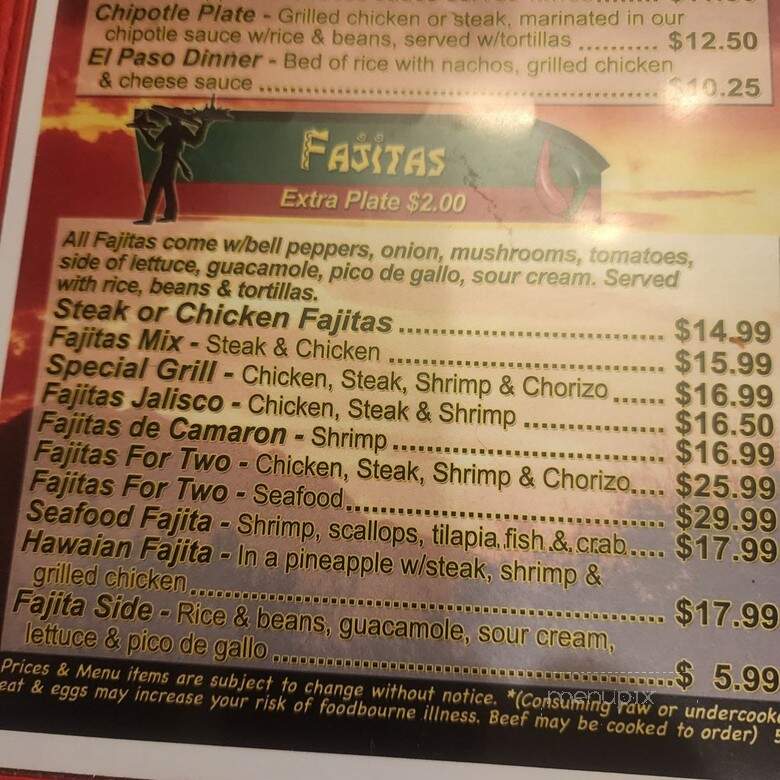 El Charro Mexican Grill - Young Harris, GA menu_pic
