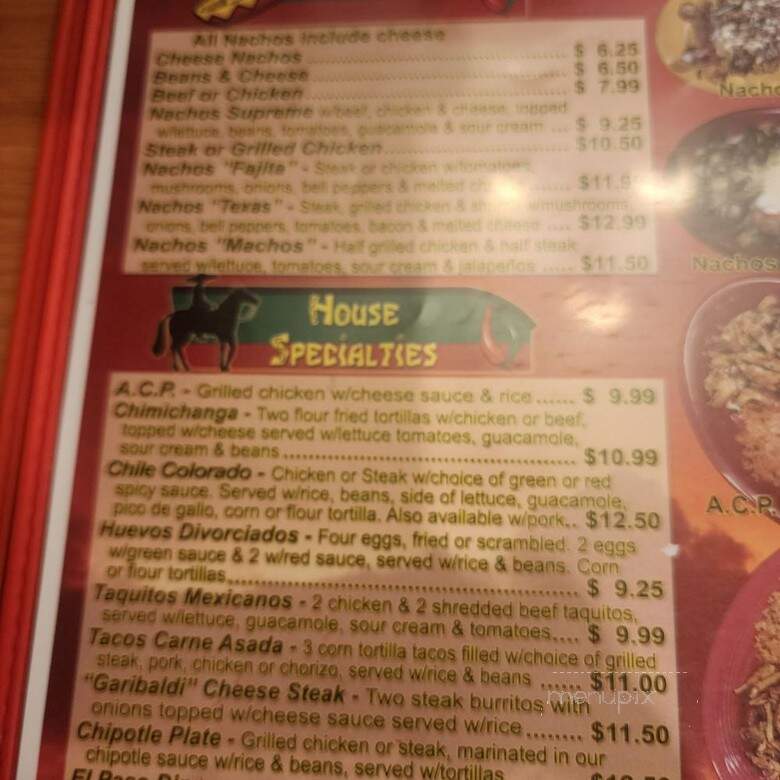 El Charro Mexican Grill - Young Harris, GA menu_pic