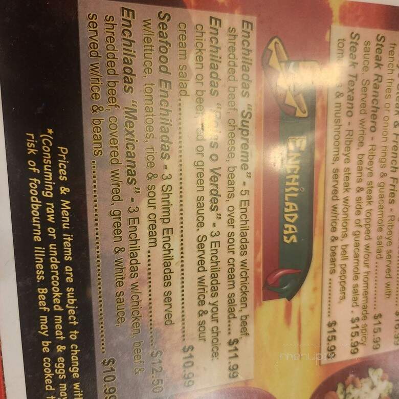 El Charro Mexican Grill - Young Harris, GA menu_pic