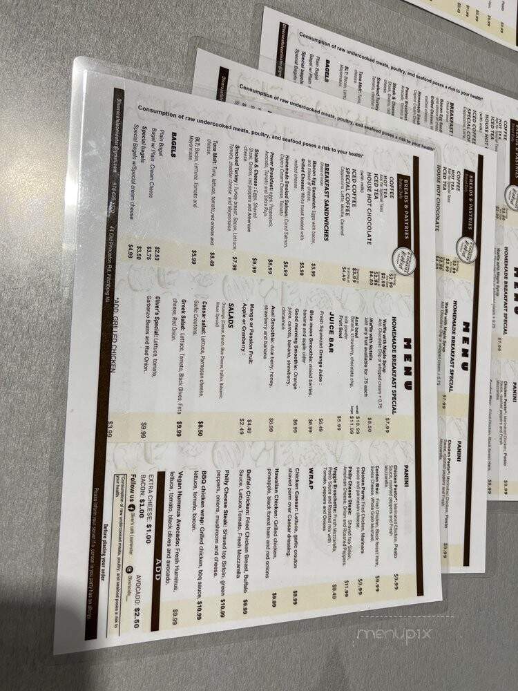 Oliver's Cafe by the Falls - Fitchburg, MA menu_pic