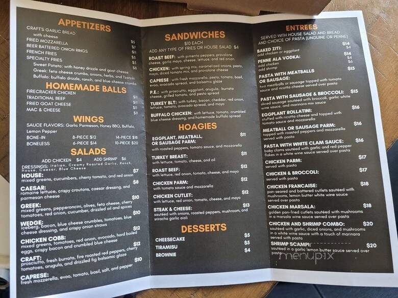 Craft Pizza Company - Vernon, CT menu_pic