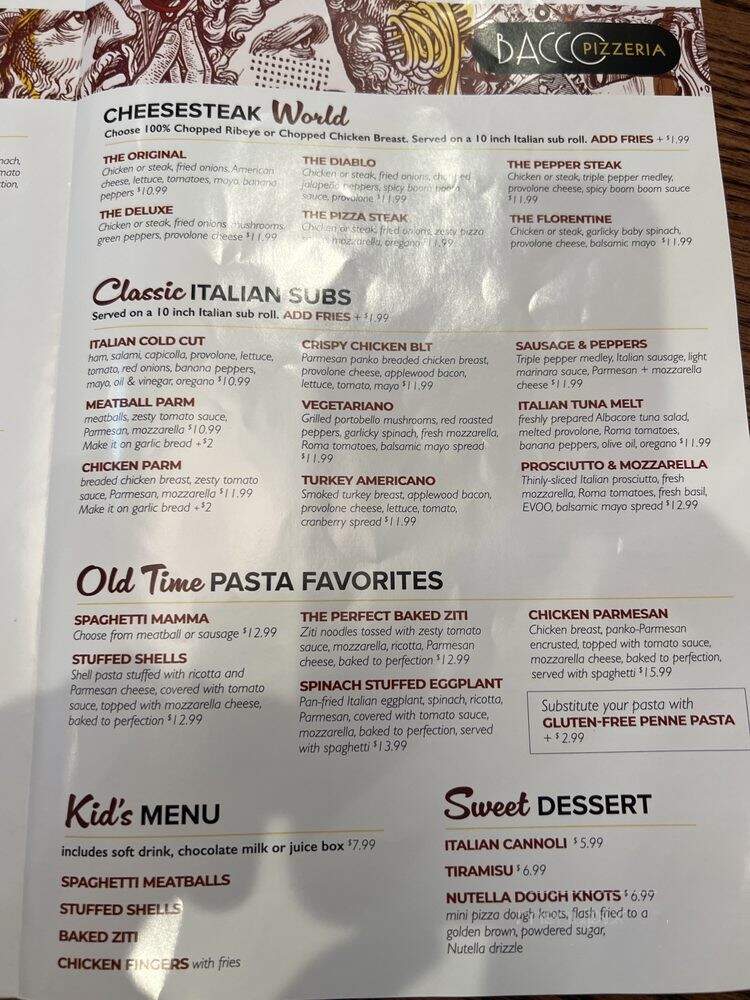 Bacco Pizzeria - Abingdon, MD menu_pic