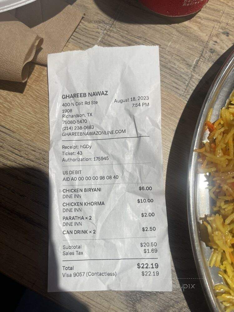 Ghareeb Nawaz - Richardson, TX menu_pic