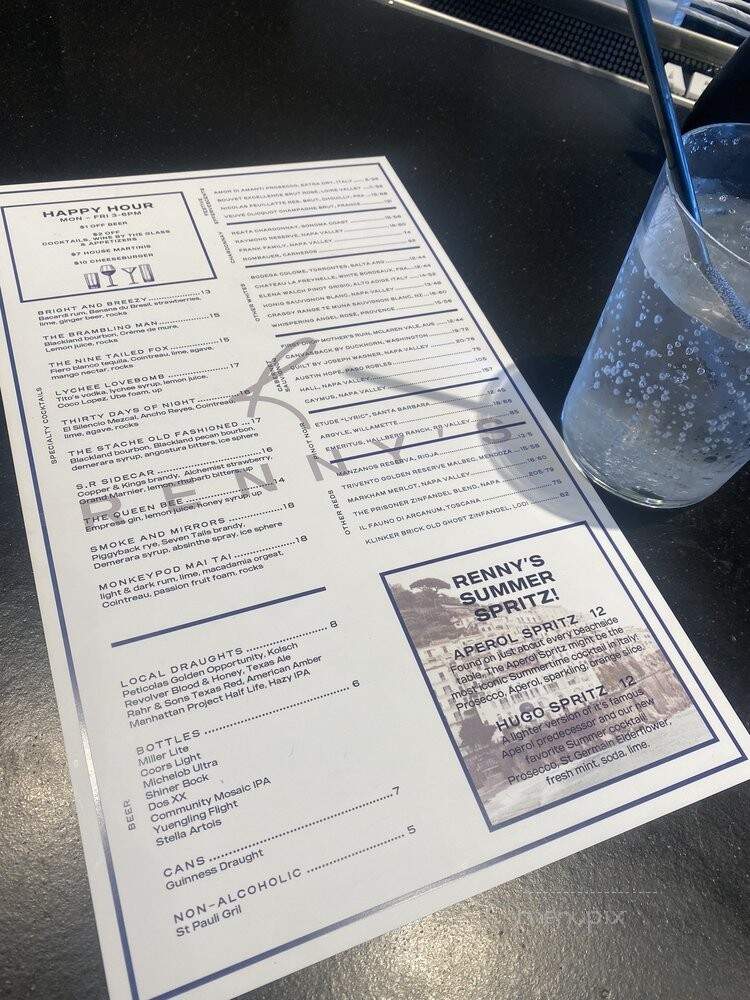 Renny's - Dallas, TX menu_pic