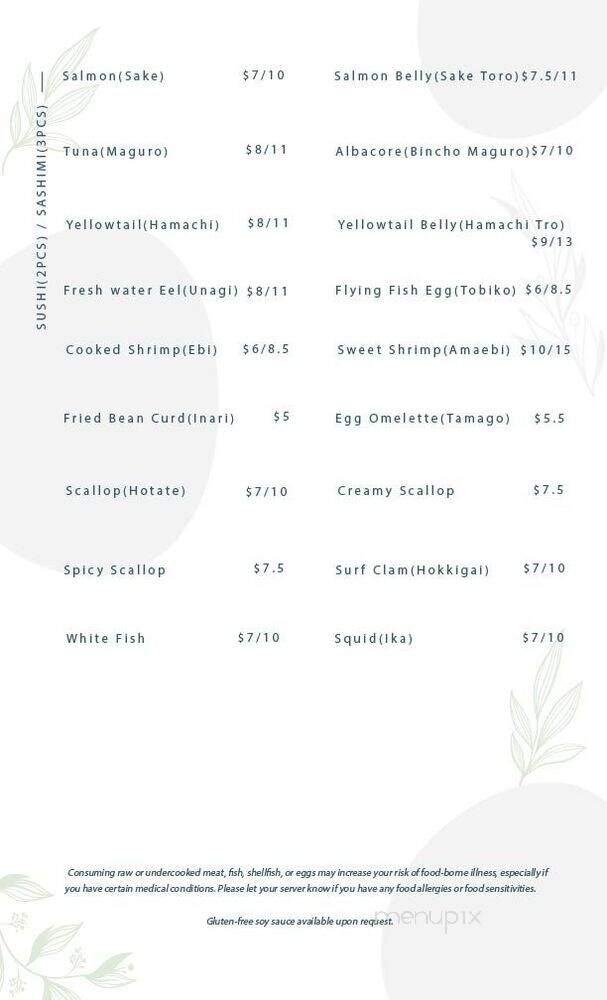 Arigato Sushi - Seattle, WA menu_pic