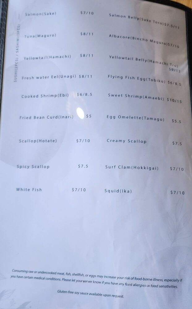Arigato Sushi - Seattle, WA menu_pic