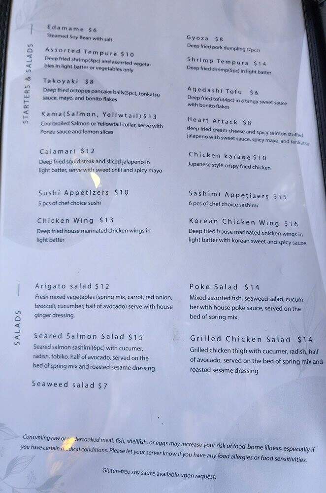 Arigato Sushi - Seattle, WA menu_pic