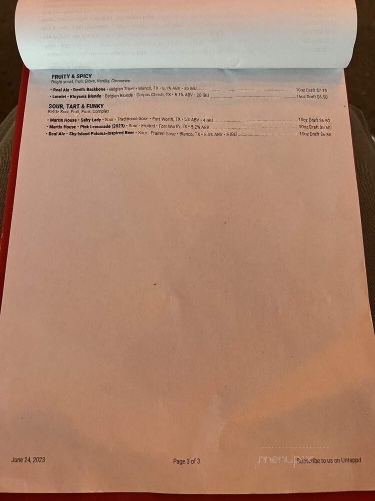 Parry's Pizzeria & Taphouse - Brownsville, TX menu_pic