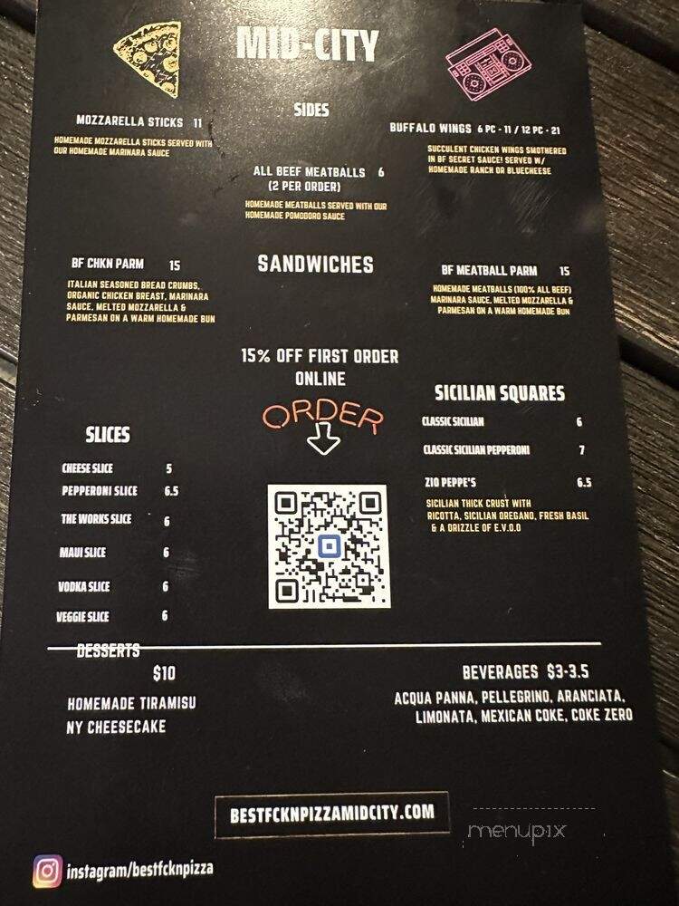 Best F*ck'n Pizza - Los Angeles, CA menu_pic