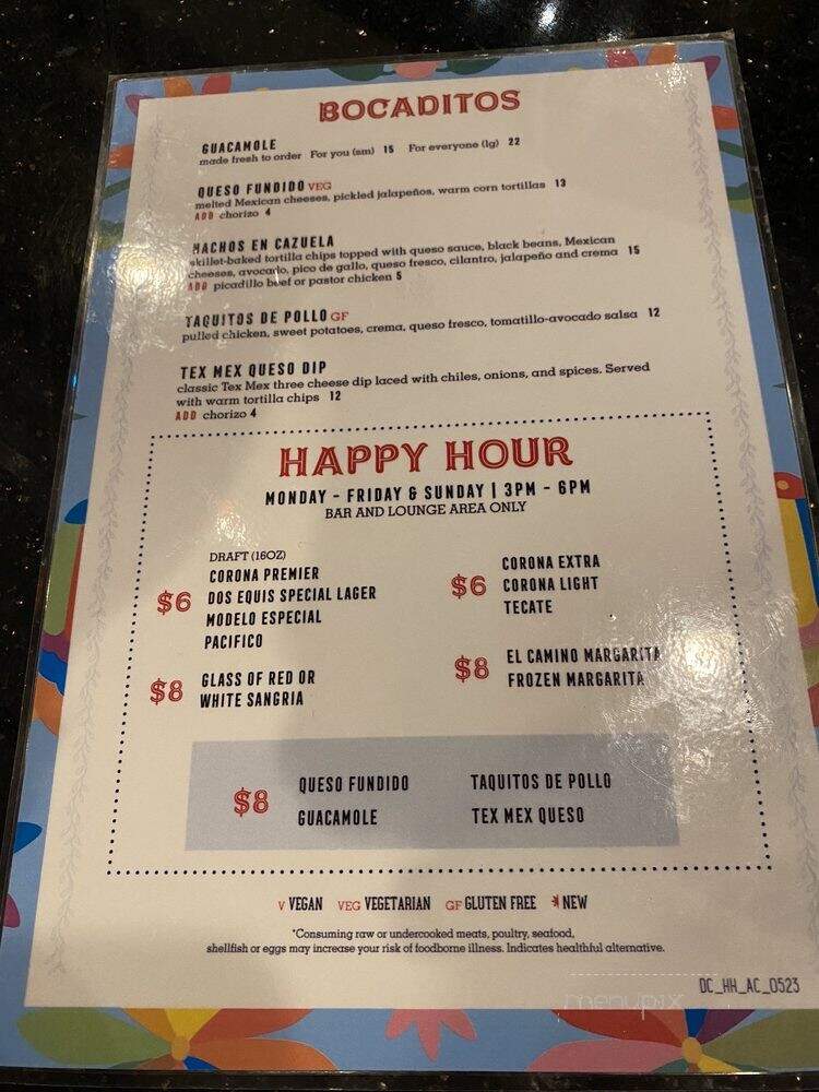 Dos Caminos - Atlantic City, NJ menu_pic