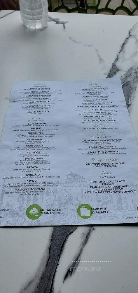 Vivo Pizza+Pasta - Toronto, ON menu_pic