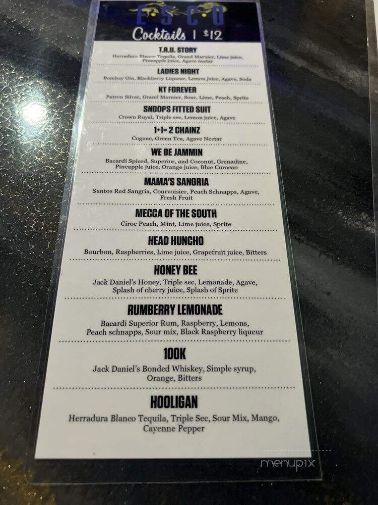 Esco Marietta Restaurant and Tapas - Austell, GA menu_pic