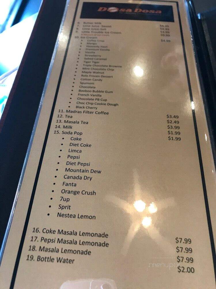 Dosa Dosa - Brampton, ON menu_pic
