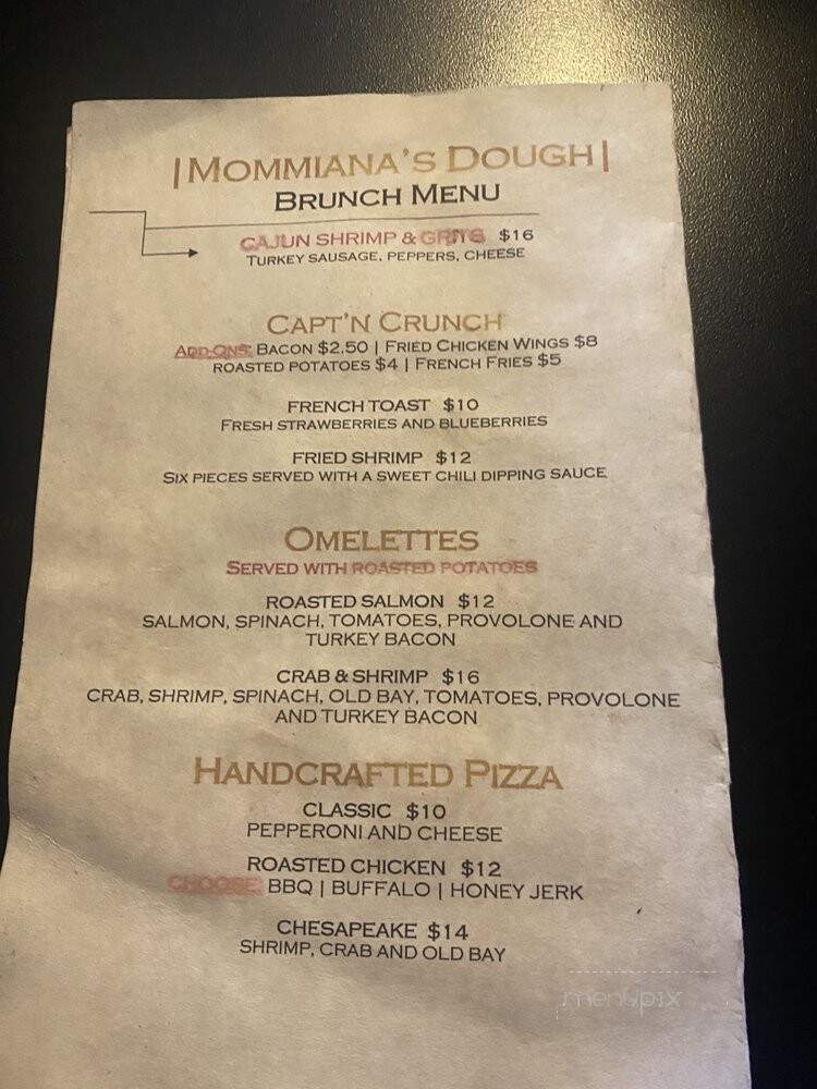 Mommiana's Dough - Richmond, VA menu_pic