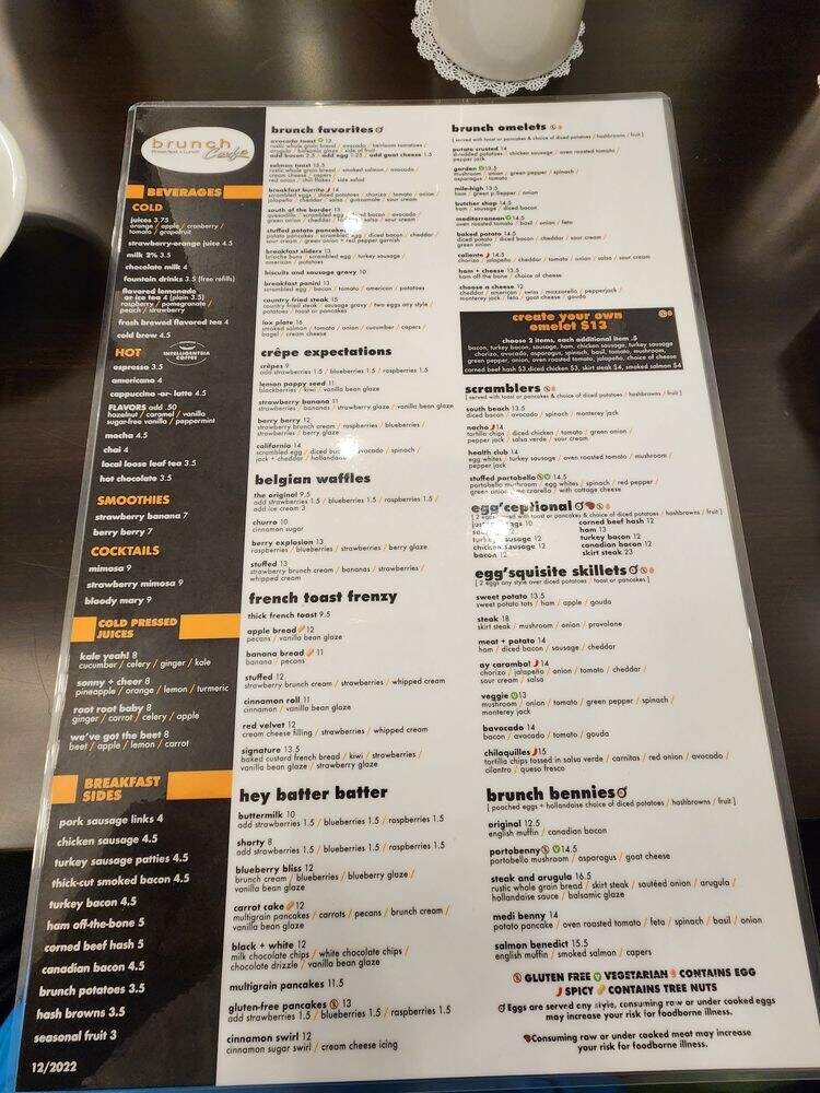 Brunch Cafe - Arlington Heights, IL menu_pic