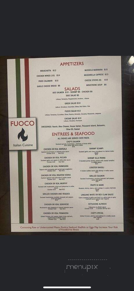 Fuoco Italian - Midland, TX menu_pic