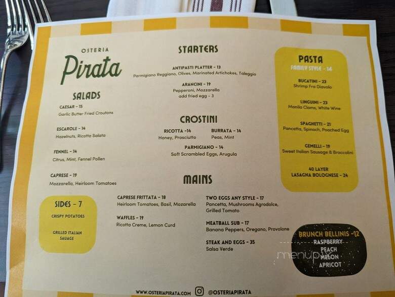 Osteria Pirata - Baltimore, MD menu_pic