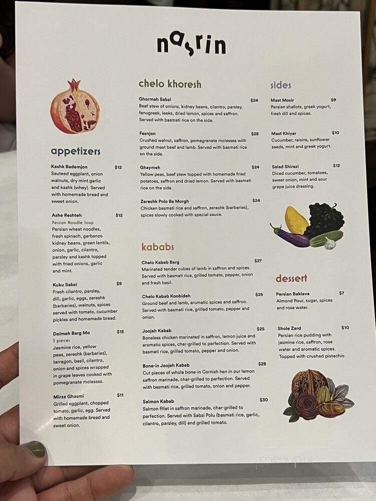 Nasrin's Kitchen - New York, NY menu_pic