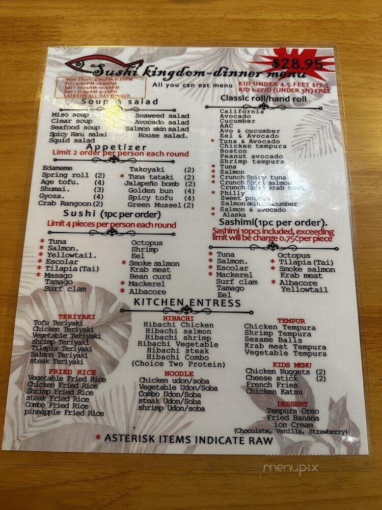 Sushi Kingdom - Nashville, TN menu_pic