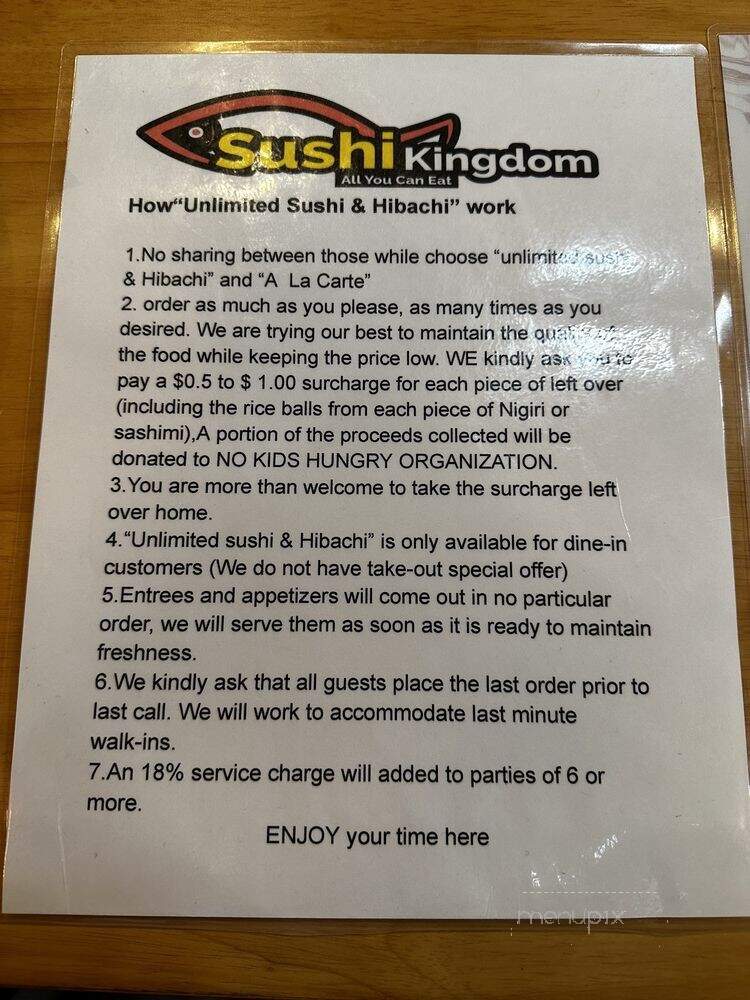 Sushi Kingdom - Nashville, TN menu_pic