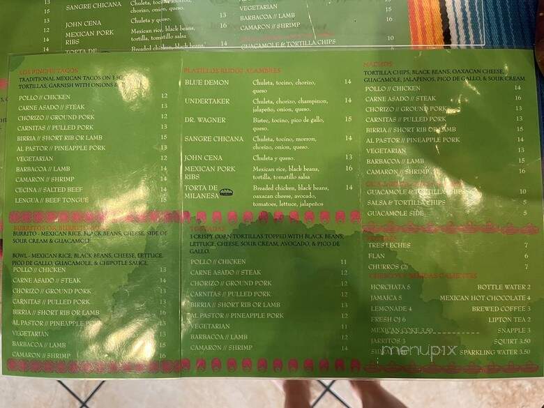 Taqueria Nacho Libre - Rutherford, NJ menu_pic
