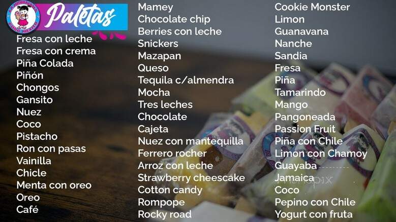 La Michoacana Ice Cream - Los Angeles, CA menu_pic