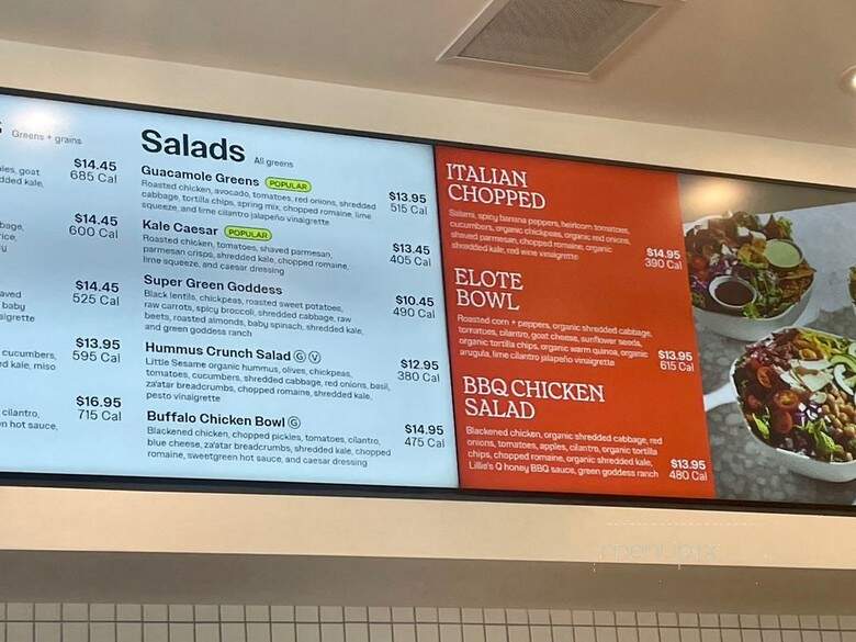 Sweetgreen - San Diego, CA menu_pic