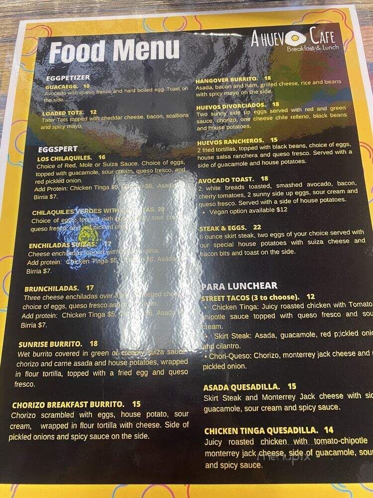 A Huevo Cafe - Firestone Park, CA menu_pic