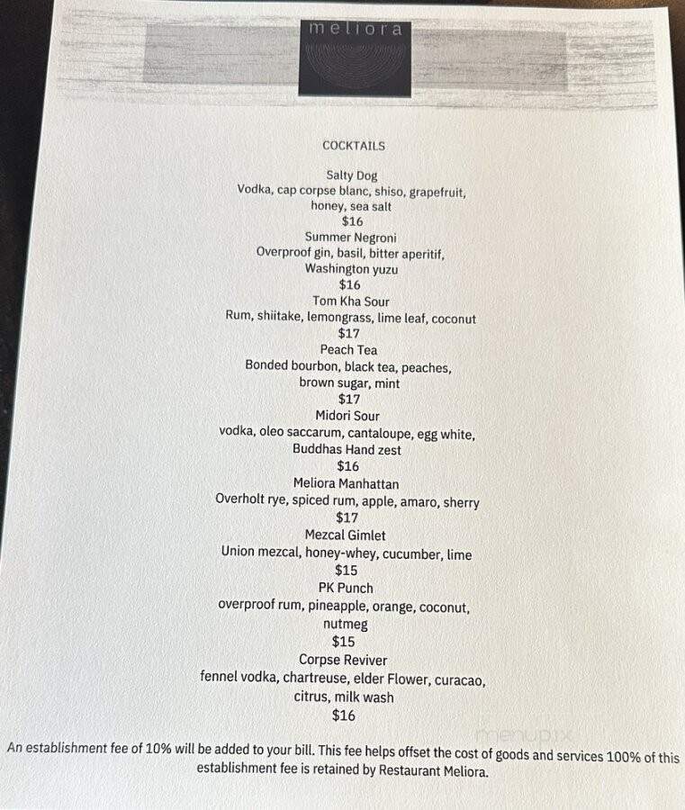 Meliora - Seattle, WA menu_pic