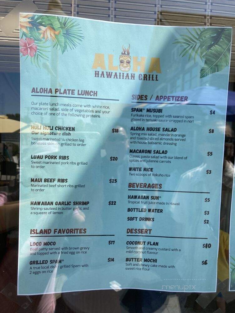 Aloha Hawaiian Grill - Richmond, BC menu_pic