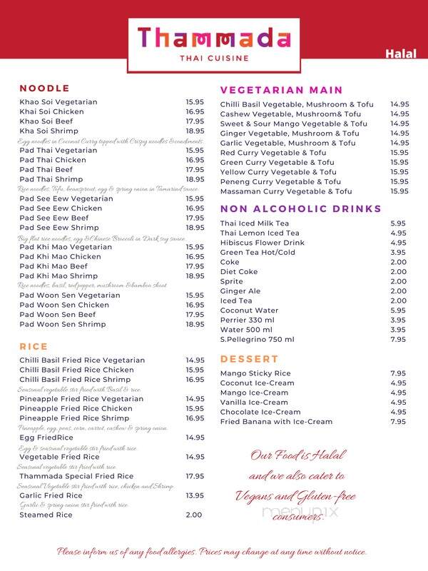 Thammada - Etobicoke, ON menu_pic