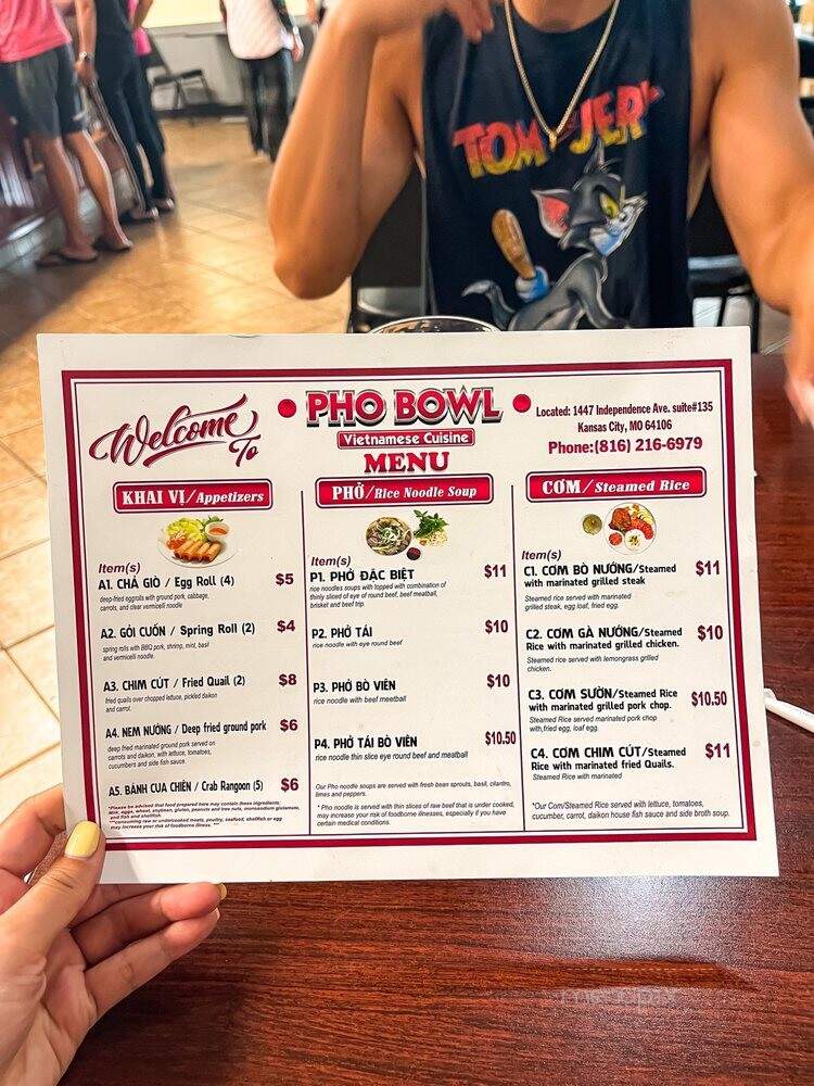 Pho Bowl - Kansas City, MO menu_pic