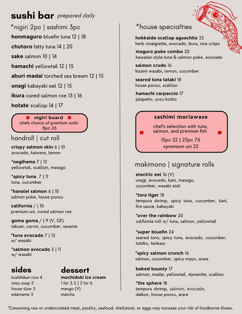 Izakaya Tora - Las Vegas, NV menu_pic