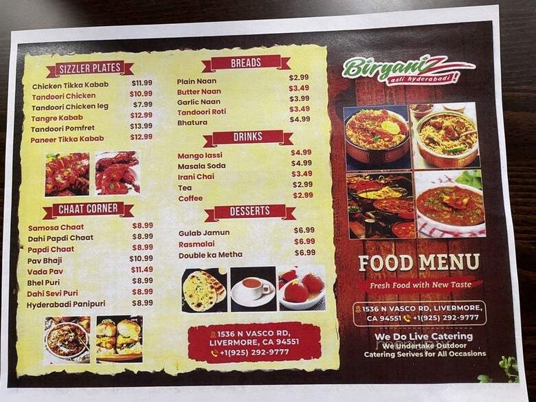 Biryaniz Livermore - Livermore, CA menu_pic