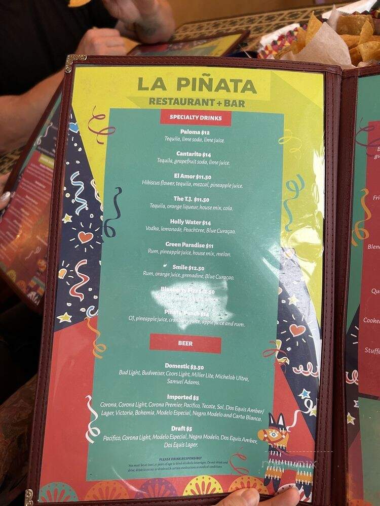 La Pinata - Providence, RI menu_pic