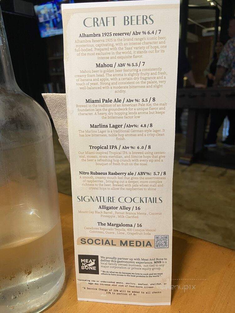 Biscayne Bay Brewing - Miami, FL menu_pic