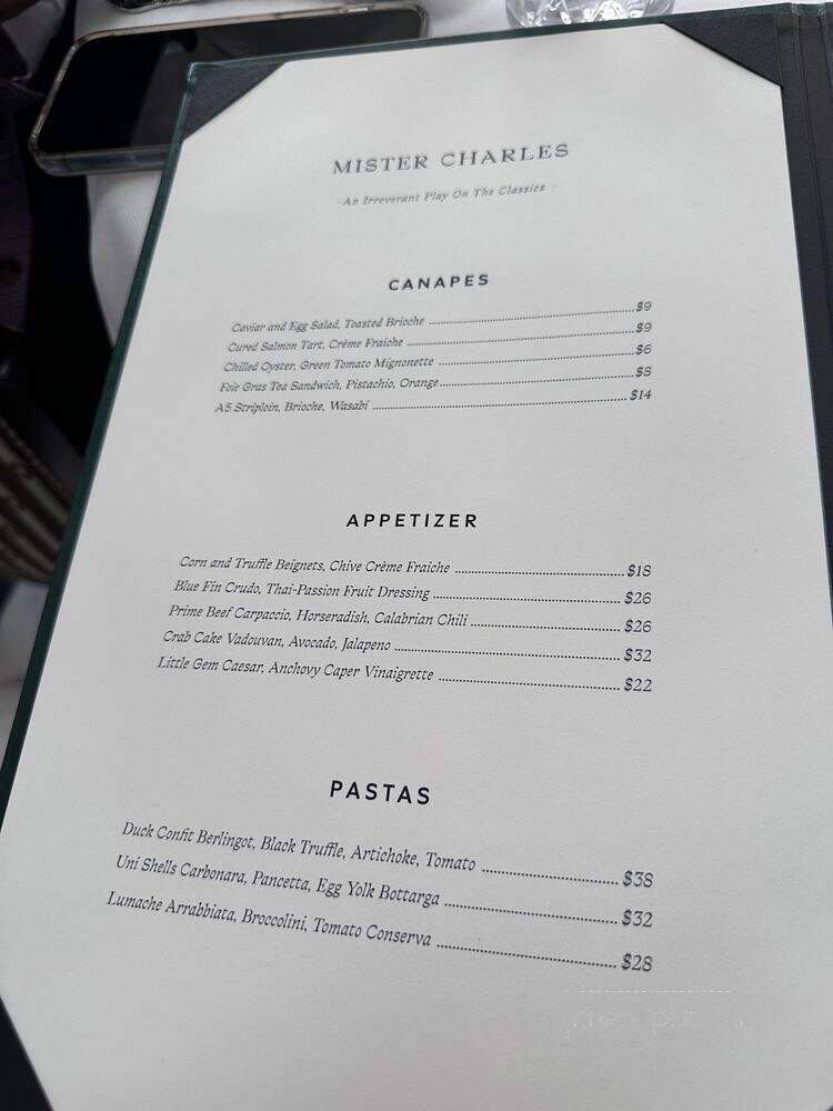 Mister Charles - Dallas, TX menu_pic