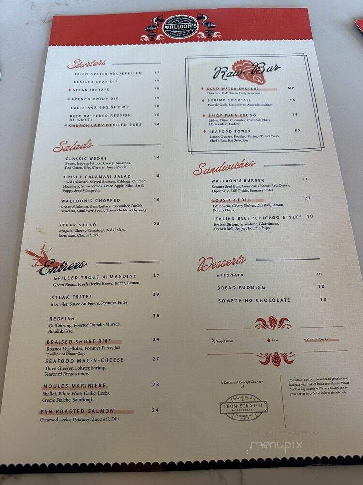 Walloon's - Fort Worth, TX menu_pic