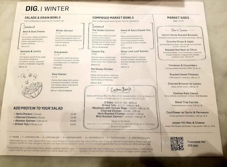 Dig - New York, NY menu_pic