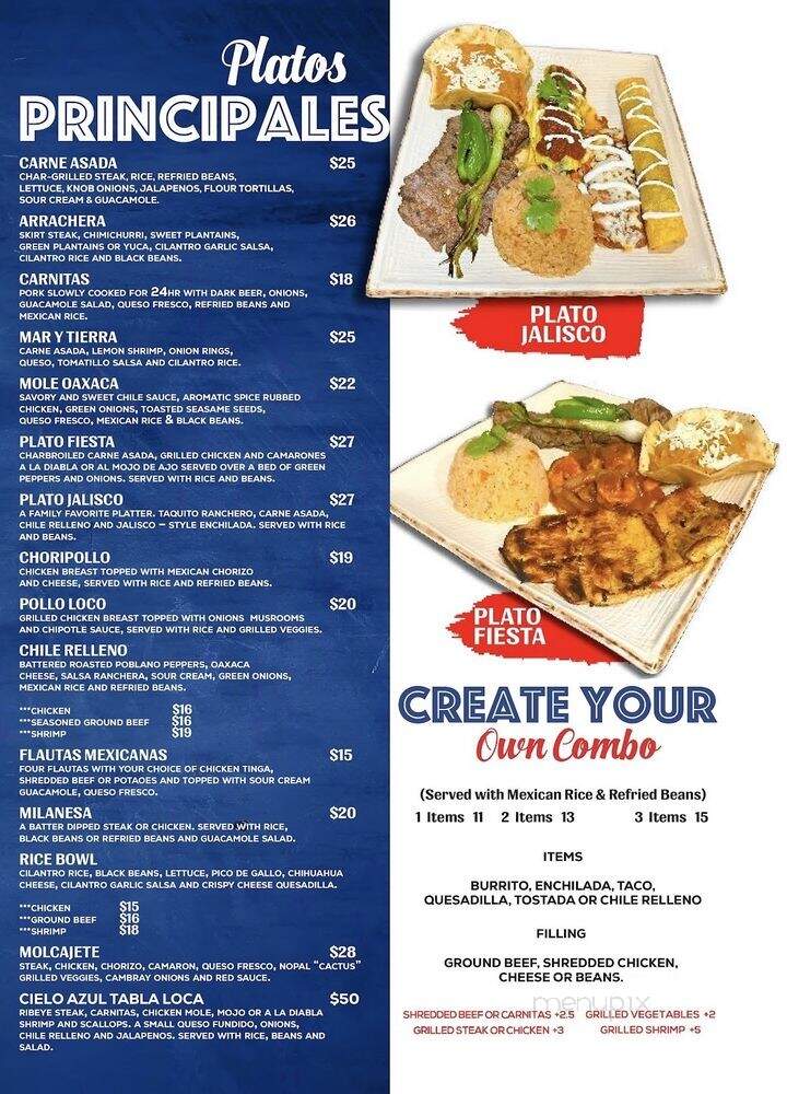 Cielo Azul Mexican Kitchen and Seafood - Jacksonville, FL menu_pic