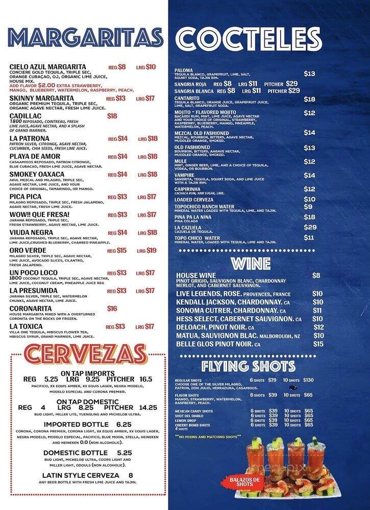 Cielo Azul Mexican Kitchen and Seafood - Jacksonville, FL menu_pic