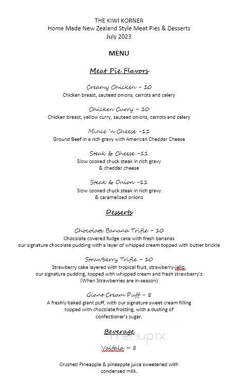 The Kiwi Korner - Laie, HI menu_pic