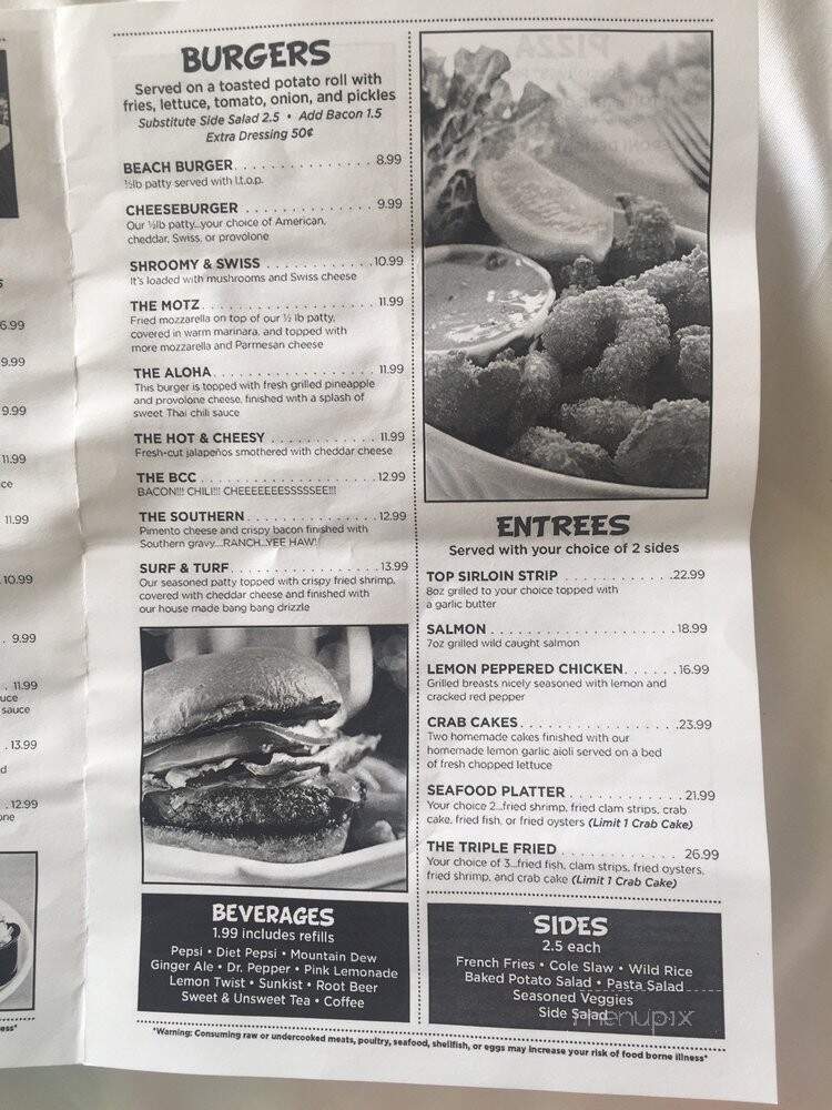 Toasted Turtle - Myrtle Beach, SC menu_pic