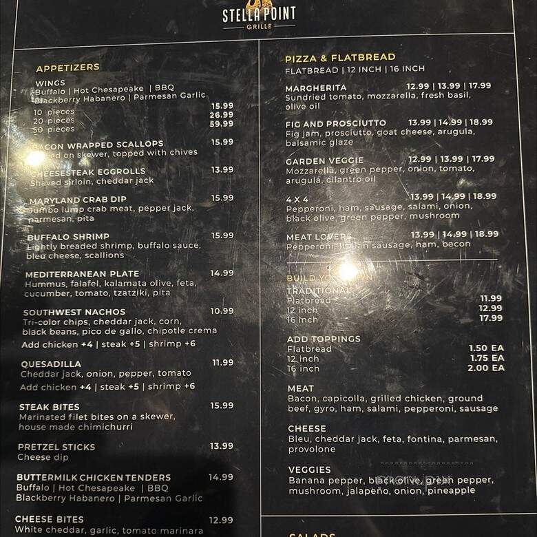 Stella Point Grille - Kensington, MD menu_pic