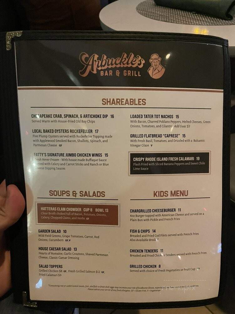 Arbuckle's Bar & Grill - Virginia Beach, VA menu_pic