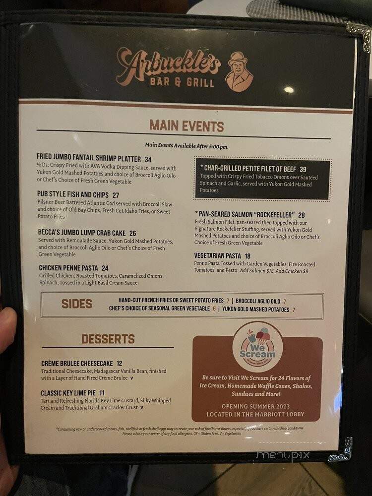Arbuckle's Bar & Grill - Virginia Beach, VA menu_pic