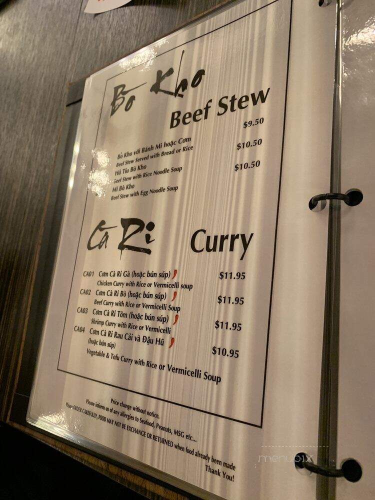 Pho Now - Toronto, ON menu_pic